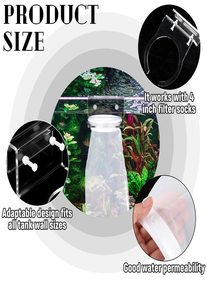 Ninehaoou 8 Pcs 4 Inch Ring Filter Sock 200um Micro Aquarium Nylon Filter Bags and 1 Pcs 4" Acrylic Pre Sump Sock Holder for Freshwater Saltwater Aquariums Fish Tank - Image 3